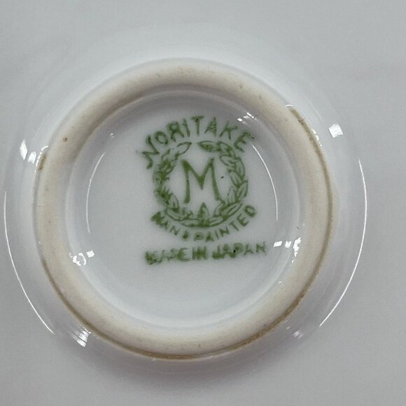 Noritake Morimura Gold & White Cake Plate Nippon Green Mark Hand Paint Roses - Picture 5 of 6